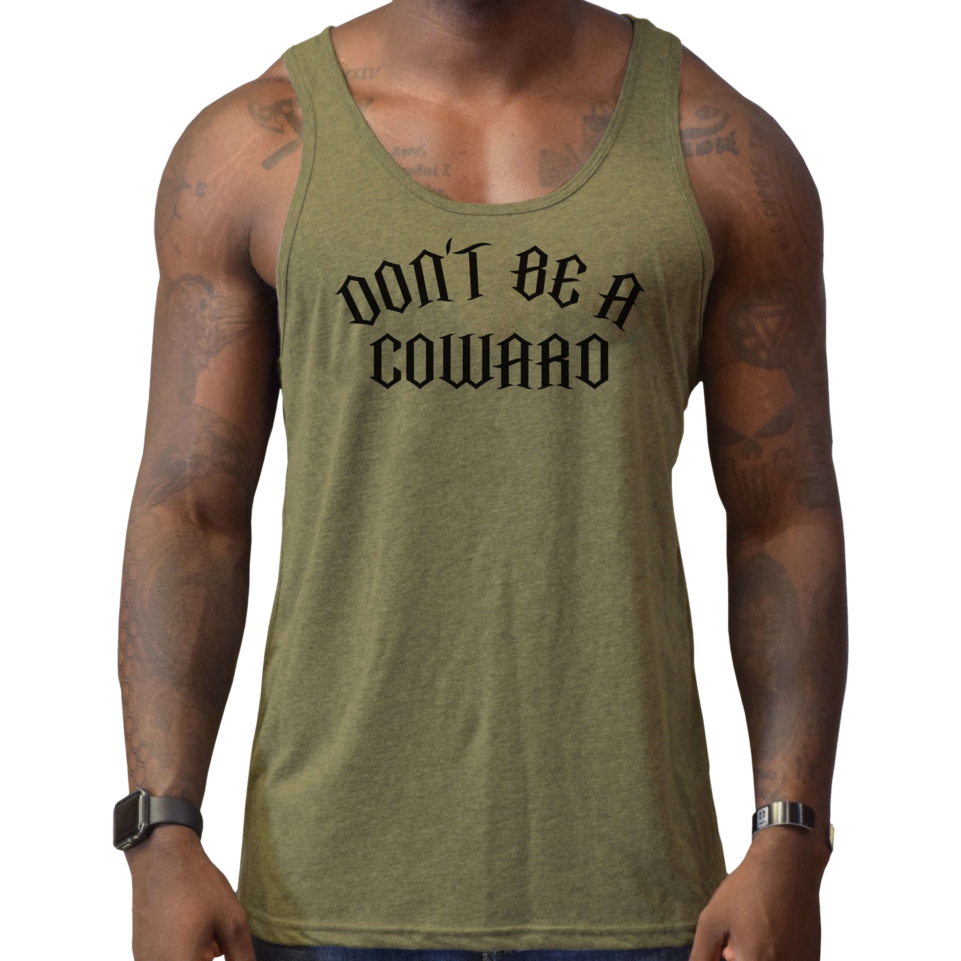 Don't Be A Coward Men's Tank Top - hdlm.brgnd