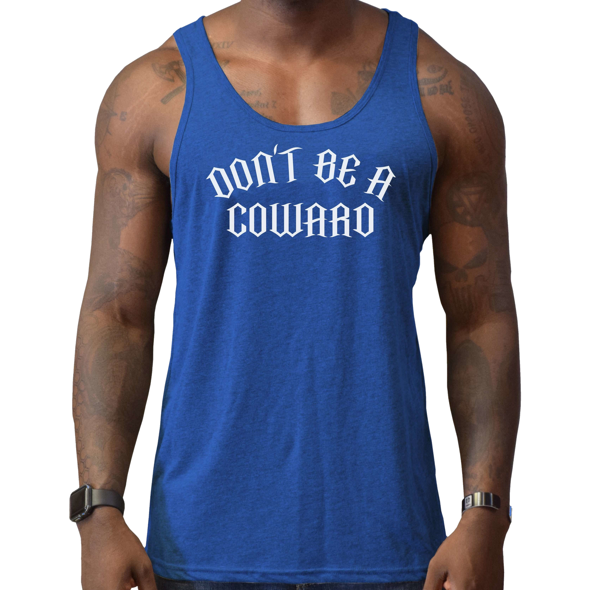 Don't Be A Coward Men's Tank Top - hdlm.brgnd