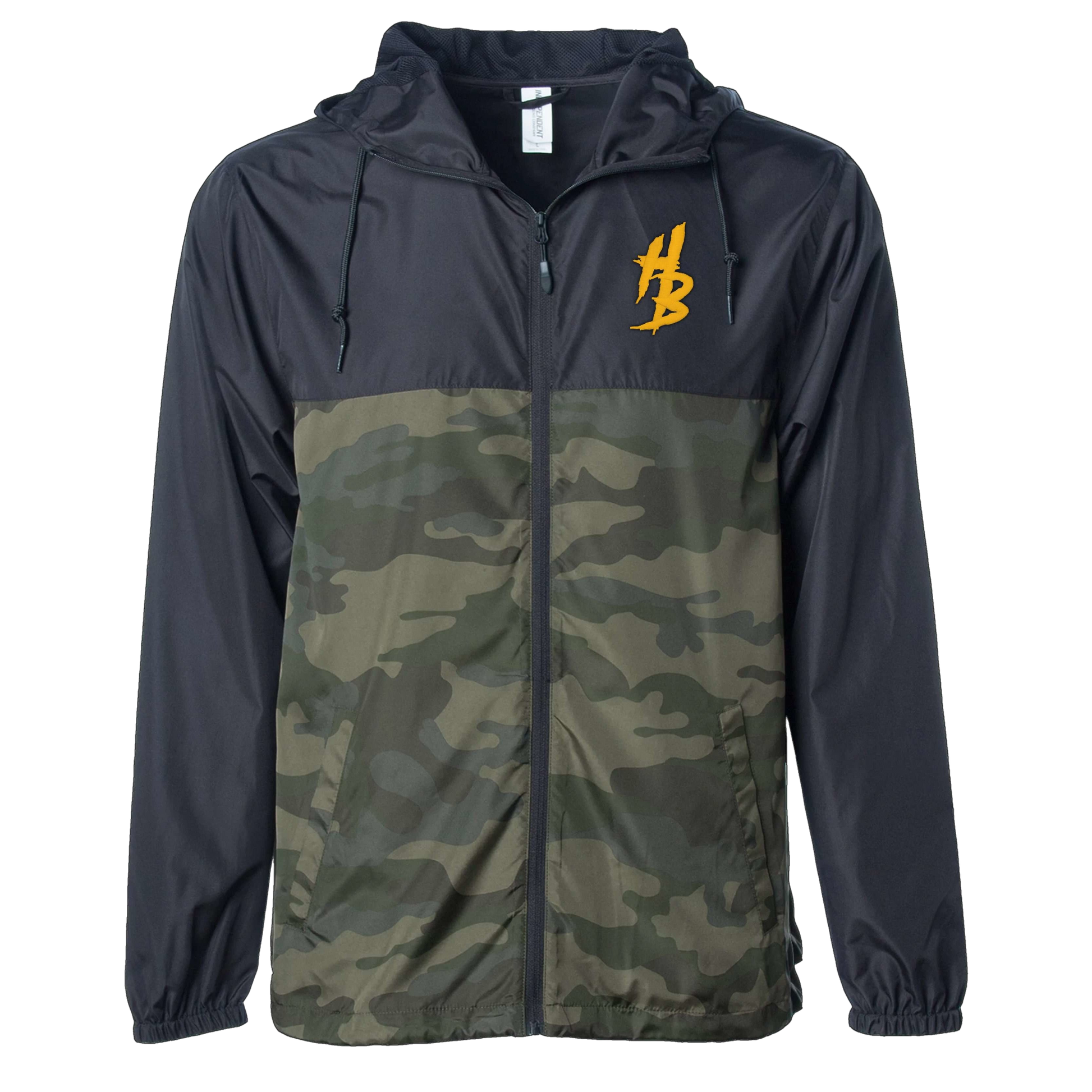 Black & Forest Camo Lightweight Windbreaker - hdlm.brgnd