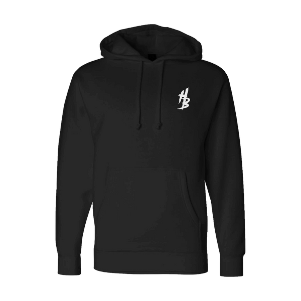 HB Black Hoodie white thread